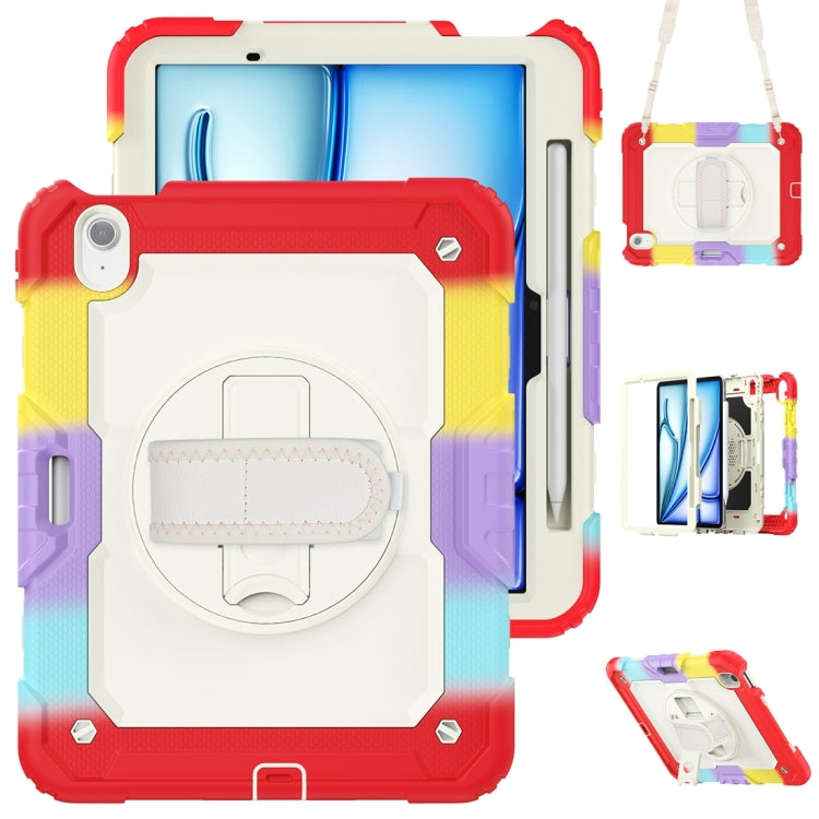 Lucky Wheel Grip Silicone Hybrid PC Tablet Case with Shoulder Strap, For iPad Air 11 2026 / 2025 / 2024