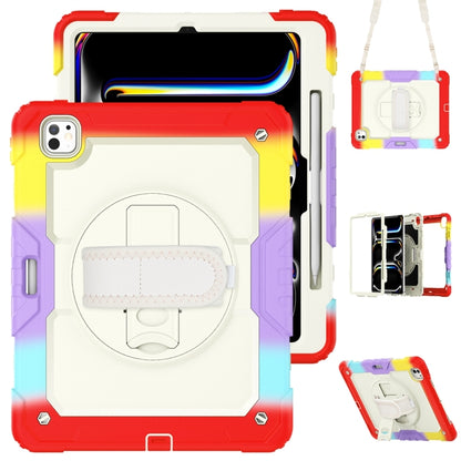 Lucky Wheel Grip Silicone Hybrid PC Tablet Case with Shoulder Strap, For iPad Pro 13 2025 / 2024