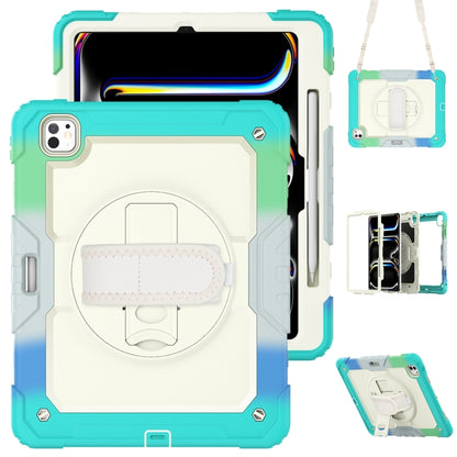 Lucky Wheel Grip Silicone Hybrid PC Tablet Case with Shoulder Strap, For iPad Pro 13 2025 / 2024