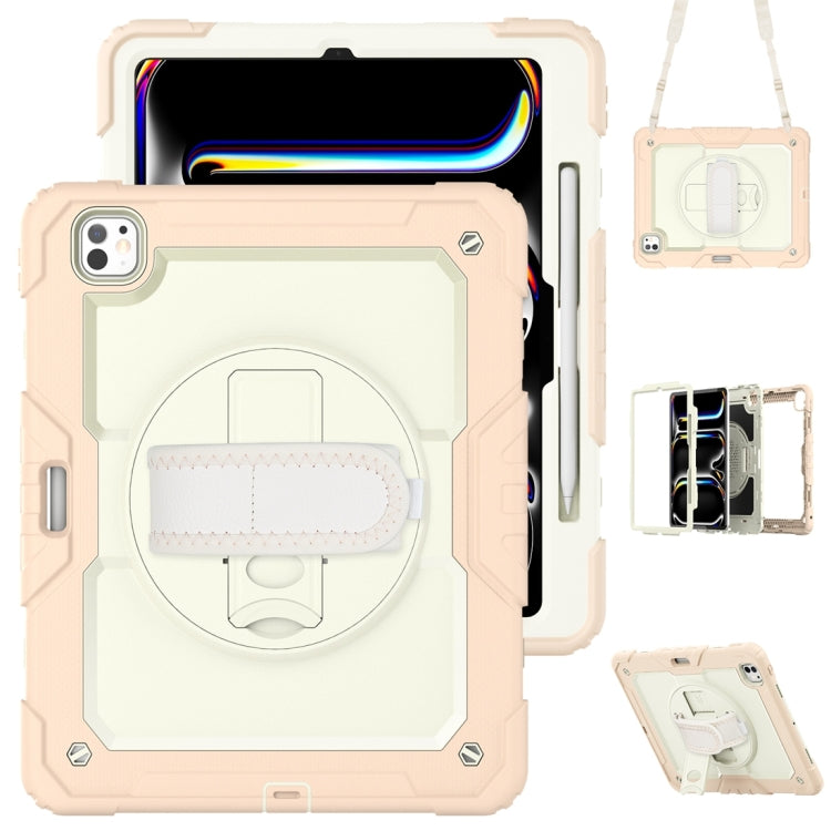 Lucky Wheel Grip Silicone Hybrid PC Tablet Case with Shoulder Strap, For iPad Pro 13 2025 / 2024