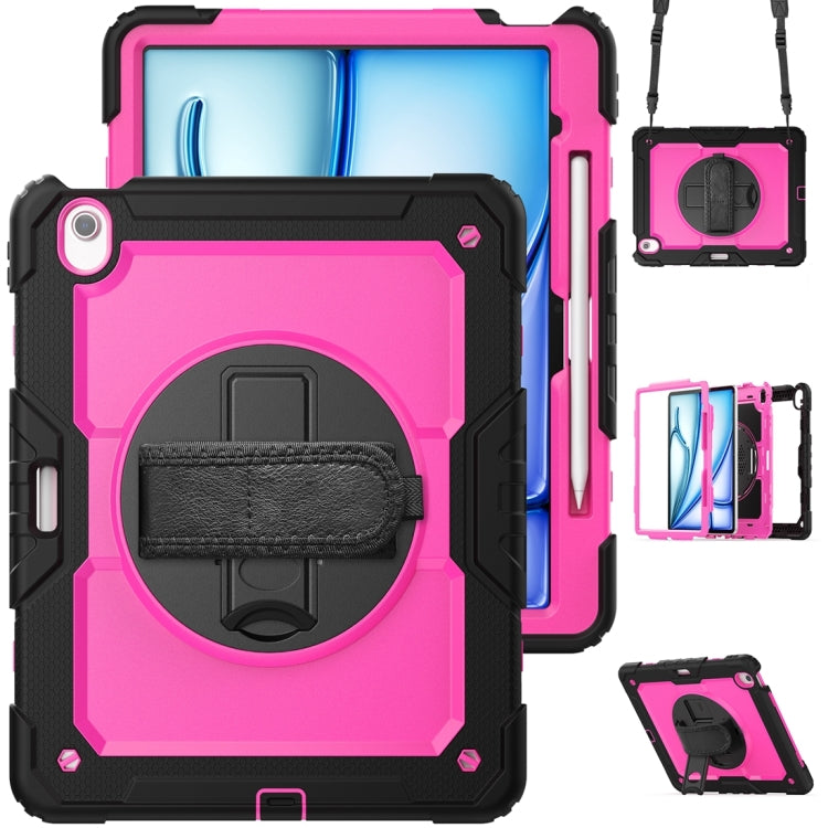 Lucky Wheel Grip Silicone Hybrid PC Tablet Case with Shoulder Strap, For iPad Air 13 2026 / 2025 / 2024