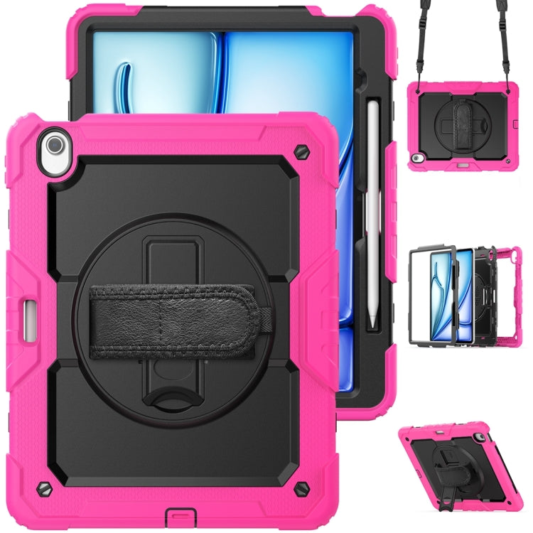 Lucky Wheel Grip Silicone Hybrid PC Tablet Case with Shoulder Strap, For iPad Air 13 2026 / 2025 / 2024