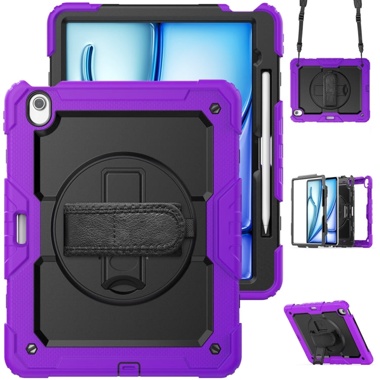 Lucky Wheel Grip Silicone Hybrid PC Tablet Case with Shoulder Strap, For iPad Air 13 2026 / 2025 / 2024