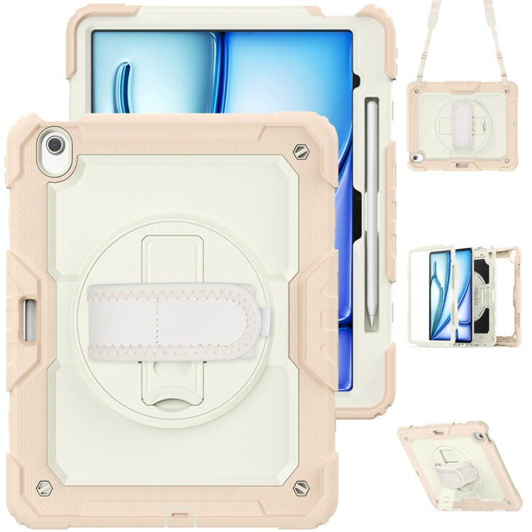 Lucky Wheel Grip Silicone Hybrid PC Tablet Case with Shoulder Strap, For iPad Air 13 2026 / 2025 / 2024