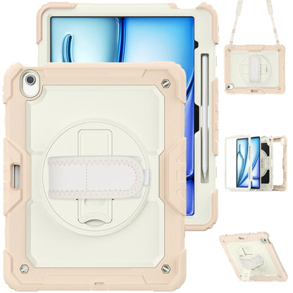 Lucky Wheel Grip Silicone Hybrid PC Tablet Case with Shoulder Strap, For iPad Air 13 2026 / 2025 / 2024
