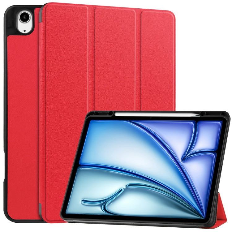 Custer TPU Pure Color 3-Fold Holder Smart Leather Tablet Case with Pen Tray, For iPad Air 13 2024 / 2025 / 2026, For iPad Pro 13 2025 / 2024