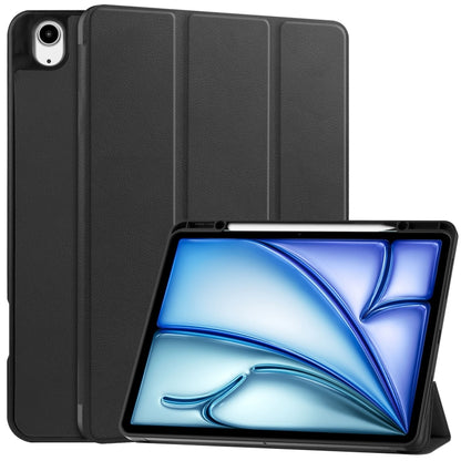 Custer TPU Pure Color 3-Fold Holder Smart Leather Tablet Case with Pen Tray, For iPad Air 13 2024 / 2025 / 2026, For iPad Pro 13 2025 / 2024