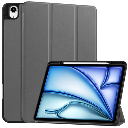 Custer TPU Pure Color 3-Fold Holder Smart Leather Tablet Case with Pen Tray, For iPad Air 13 2024 / 2025 / 2026, For iPad Pro 13 2025 / 2024