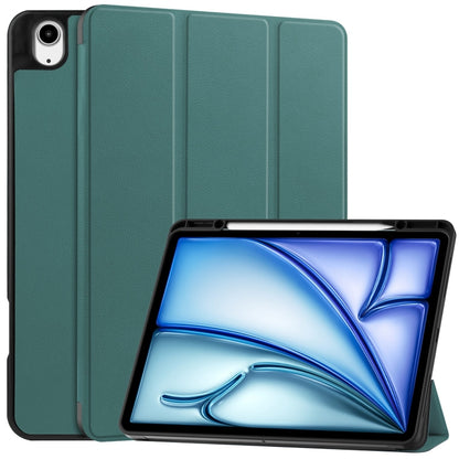 Custer TPU Pure Color 3-Fold Holder Smart Leather Tablet Case with Pen Tray, For iPad Air 13 2024 / 2025 / 2026, For iPad Pro 13 2025 / 2024
