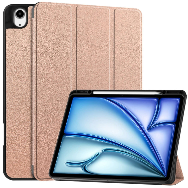 Custer TPU Pure Color 3-Fold Holder Smart Leather Tablet Case with Pen Tray, For iPad Air 13 2024 / 2025 / 2026, For iPad Pro 13 2025 / 2024