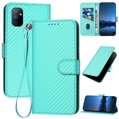 YX0070 Carbon Fiber Buckle Leather Phone Case with Lanyard, For OnePlus 9, For OnePlus Nord N10 5G, For OnePlus Nord N100 4G