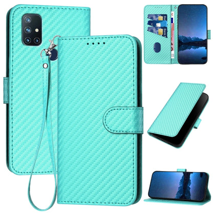 YX0070 Carbon Fiber Buckle Leather Phone Case with Lanyard, For OnePlus 9, For OnePlus Nord N10 5G, For OnePlus Nord N100 4G