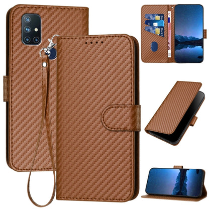 YX0070 Carbon Fiber Buckle Leather Phone Case with Lanyard, For OnePlus 9, For OnePlus Nord N10 5G, For OnePlus Nord N100 4G