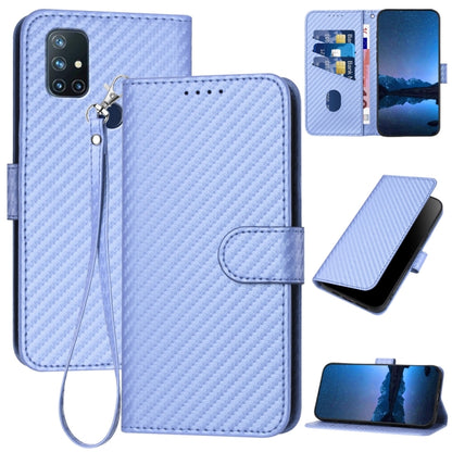 YX0070 Carbon Fiber Buckle Leather Phone Case with Lanyard, For OnePlus 9, For OnePlus Nord N10 5G, For OnePlus Nord N100 4G