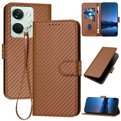 YX0070 Carbon Fiber Buckle Leather Phone Case with Lanyard, For OnePlus Ace 2V / Nord 3, For OnePlus 11, For OnePlus 9R 5G