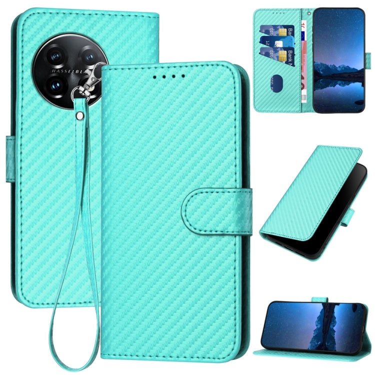 YX0070 Carbon Fiber Buckle Leather Phone Case with Lanyard, For OnePlus Ace 2V / Nord 3, For OnePlus 11, For OnePlus 9R 5G