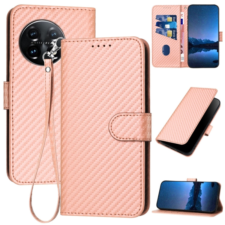YX0070 Carbon Fiber Buckle Leather Phone Case with Lanyard, For OnePlus Ace 2V / Nord 3, For OnePlus 11, For OnePlus 9R 5G