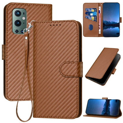 YX0070 Carbon Fiber Buckle Leather Phone Case with Lanyard, For OnePlus Nord CE 5G, For OnePlus Nord 2 5G, For OnePlus 9 Pro