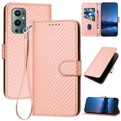 YX0070 Carbon Fiber Buckle Leather Phone Case with Lanyard, For OnePlus Nord CE 5G, For OnePlus Nord 2 5G, For OnePlus 9 Pro