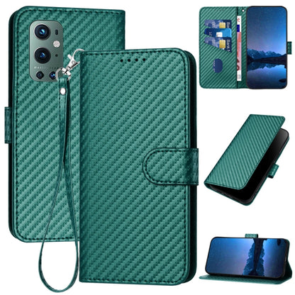 YX0070 Carbon Fiber Buckle Leather Phone Case with Lanyard, For OnePlus Nord CE 5G, For OnePlus Nord 2 5G, For OnePlus 9 Pro
