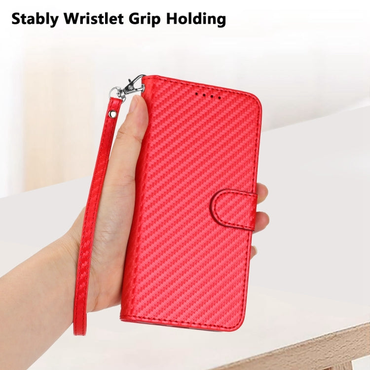 YX0070 Carbon Fiber Buckle Leather Phone Case with Lanyard, For OnePlus 9, For OnePlus Nord N10 5G, For OnePlus Nord N100 4G