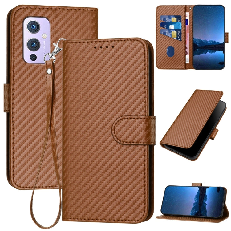 YX0070 Carbon Fiber Buckle Leather Phone Case with Lanyard, For OnePlus 9, For OnePlus Nord N10 5G, For OnePlus Nord N100 4G
