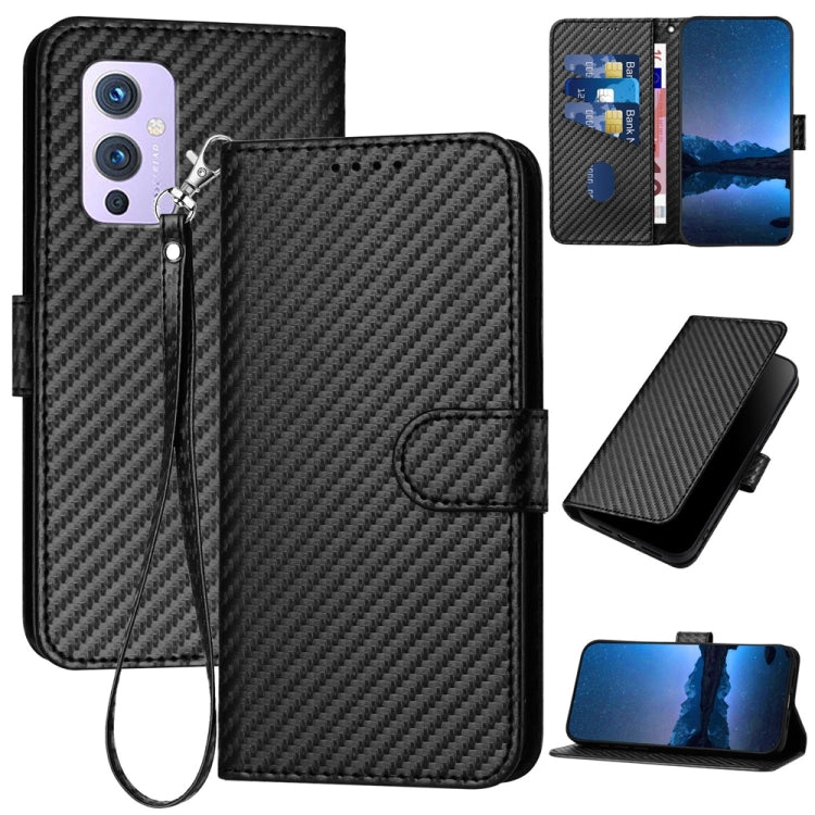 YX0070 Carbon Fiber Buckle Leather Phone Case with Lanyard, For OnePlus 9, For OnePlus Nord N10 5G, For OnePlus Nord N100 4G