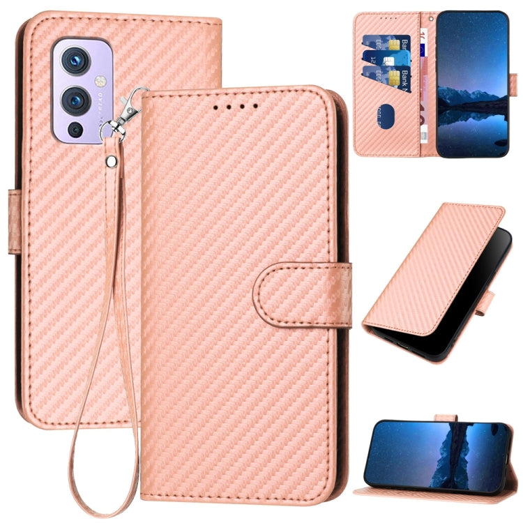 YX0070 Carbon Fiber Buckle Leather Phone Case with Lanyard, For OnePlus 9, For OnePlus Nord N10 5G, For OnePlus Nord N100 4G