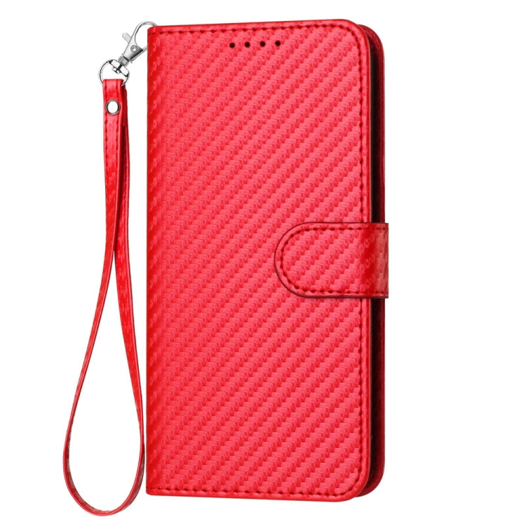 YX0070 Carbon Fiber Buckle Leather Phone Case with Lanyard, For OnePlus 8 Pro