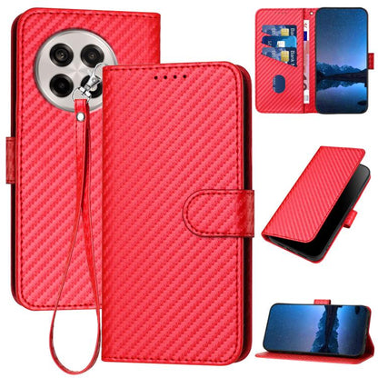 YX0070 Carbon Fiber Buckle Leather Phone Case with Lanyard, For OnePlus 13T, For OnePlus Ace 5 / 13R Global, For OnePlus 12