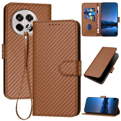 YX0070 Carbon Fiber Buckle Leather Phone Case with Lanyard, For OnePlus 13T, For OnePlus Ace 5 / 13R Global, For OnePlus 12