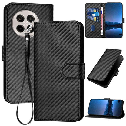 YX0070 Carbon Fiber Buckle Leather Phone Case with Lanyard, For OnePlus 13T, For OnePlus Ace 5 / 13R Global, For OnePlus 12