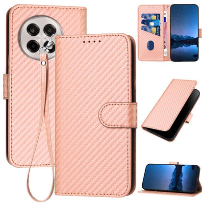 YX0070 Carbon Fiber Buckle Leather Phone Case with Lanyard, For OnePlus 13T, For OnePlus Ace 5 / 13R Global, For OnePlus 12