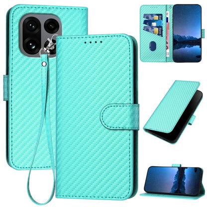 YX0070 Carbon Fiber Buckle Leather Phone Case with Lanyard, For OnePlus Turbo 6 / Turbo 6V, For OnePlus Ace 6, For OnePlus 15