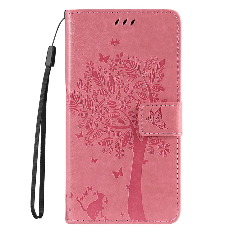Tree & Cat Embossed Pattern Flip Leather Phone Case, For OnePlus Nord CE4