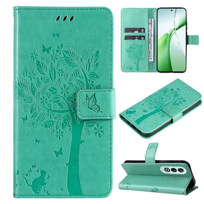 Tree & Cat Embossed Pattern Flip Leather Phone Case, For OnePlus Nord CE4