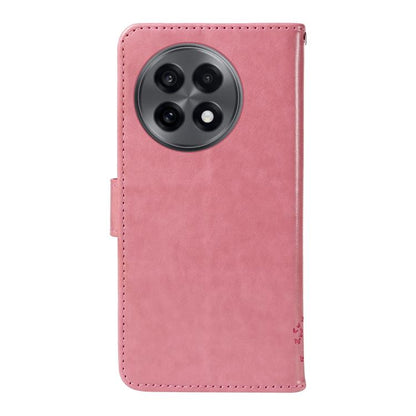 Tree & Cat Embossed Pattern Flip Leather Phone Case, For OnePlus 13R Global, For OnePlus 13