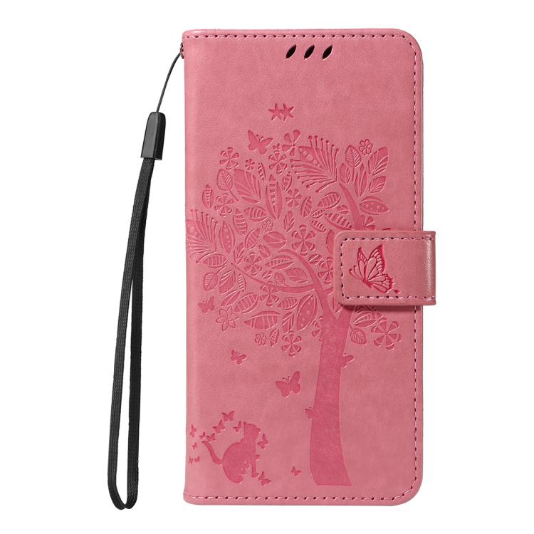 Tree & Cat Embossed Pattern Flip Leather Phone Case, For OnePlus Ace 5 Ultra, For OnePlus Nord CE5