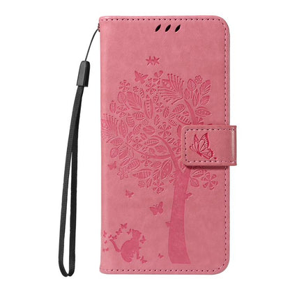 Tree & Cat Embossed Pattern Flip Leather Phone Case, For OnePlus Ace 6 5G, For OnePlus 15