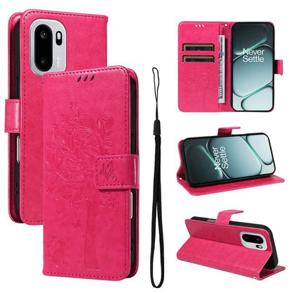 Tree & Cat Embossed Pattern Flip Leather Phone Case, For OnePlus Ace 6 5G, For OnePlus 15