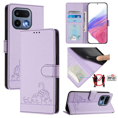 Cat Rat Embossed Pattern RFID Leather Phone Case with Lanyard, For Realme 16 Pro 5G Global, For Realme Note 70 4G / 70T 4G, For Realme C85 5G / 15x 5G India, For Realme P4 Pro 5G