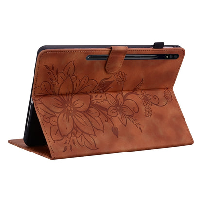 Lily Embossed Leather Tablet Case, For Samsung Galaxy Tab S7 FE/S8+/S7+, For Samsung Galaxy Tab S7 / S8, For Samsung Galaxy Tab A7 Lite 8.7