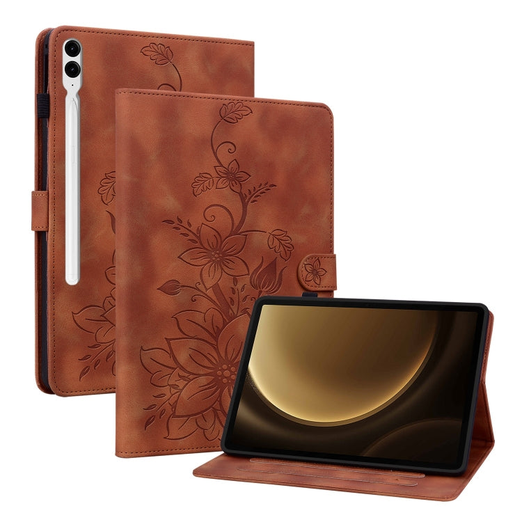Lily Embossed Leather Tablet Case, For Samsung Galaxy Tab S11, For Samsung Galaxy Tab S9+ / S9 FE+, For Samsung Galaxy Tab S9 / S9 FE