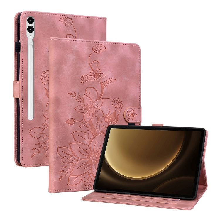 Lily Embossed Leather Tablet Case, For Samsung Galaxy Tab S11, For Samsung Galaxy Tab S9+ / S9 FE+, For Samsung Galaxy Tab S9 / S9 FE