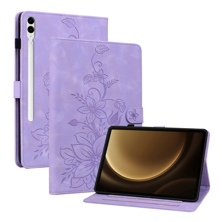Lily Embossed Leather Tablet Case, For Samsung Galaxy Tab S11, For Samsung Galaxy Tab S9+ / S9 FE+, For Samsung Galaxy Tab S9 / S9 FE