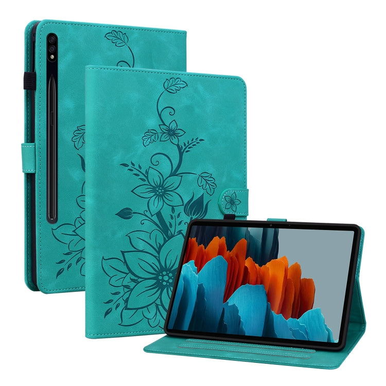 Lily Embossed Leather Tablet Case, For Samsung Galaxy Tab S7 FE/S8+/S7+, For Samsung Galaxy Tab S7 / S8, For Samsung Galaxy Tab A7 Lite 8.7