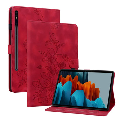 Lily Embossed Leather Tablet Case, For Samsung Galaxy Tab S7 FE/S8+/S7+, For Samsung Galaxy Tab S7 / S8, For Samsung Galaxy Tab A7 Lite 8.7