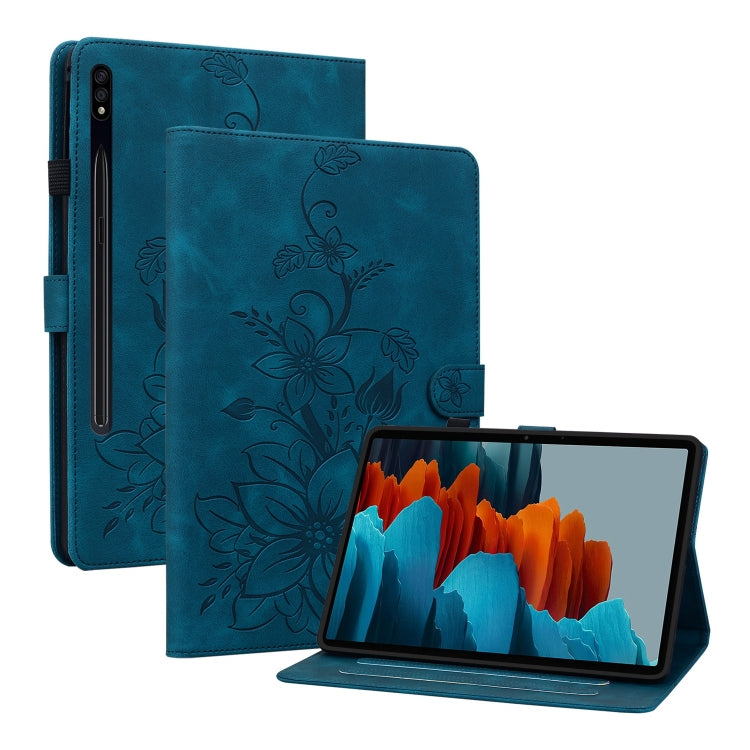 Lily Embossed Leather Tablet Case, For Samsung Galaxy Tab S7 FE/S8+/S7+, For Samsung Galaxy Tab S7 / S8, For Samsung Galaxy Tab A7 Lite 8.7