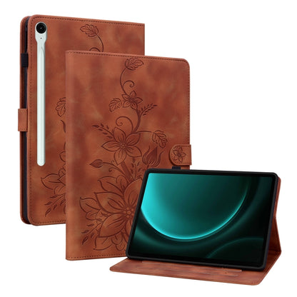 Lily Embossed Leather Tablet Case, For Samsung Galaxy Tab S11, For Samsung Galaxy Tab S9+ / S9 FE+, For Samsung Galaxy Tab S9 / S9 FE