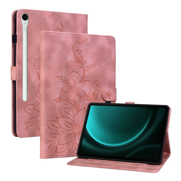 Lily Embossed Leather Tablet Case, For Samsung Galaxy Tab S11, For Samsung Galaxy Tab S9+ / S9 FE+, For Samsung Galaxy Tab S9 / S9 FE